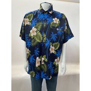 Rima Vintage Tropical Hawaiian Short Sleeve Shirt  Size XL Blue   Terivoile